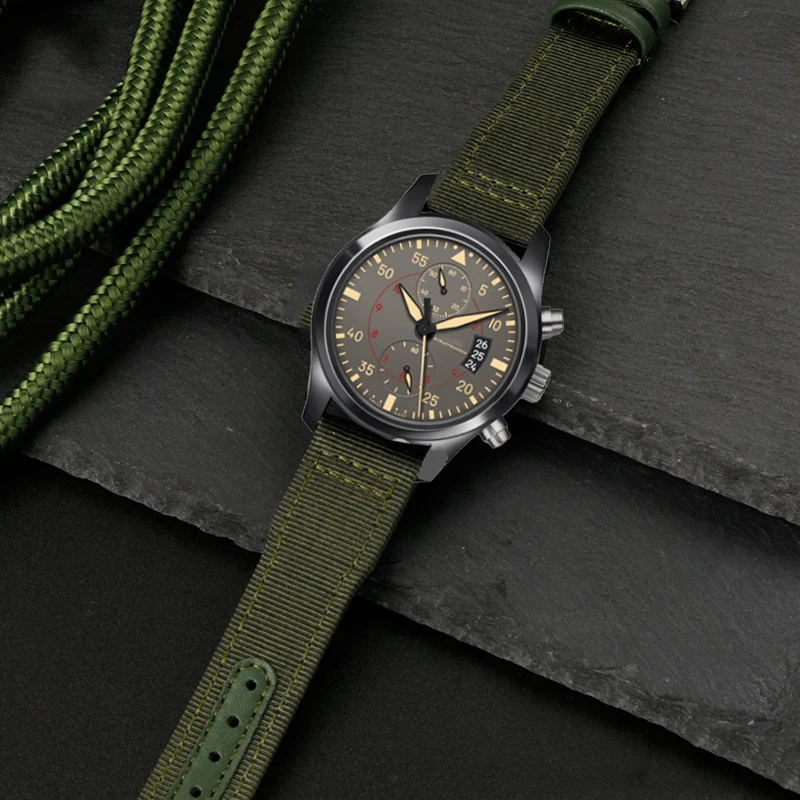 20mm 21mm Nylon Watchband for IWC Little Prince Pilot Portugeot Mark 18 Waterproof Sports Canvas Strap Bracelet Black Green Blue