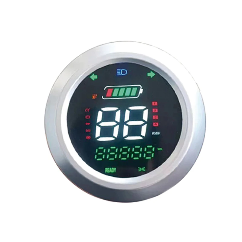 M8 LED Dashboard for Electric Vehicles, compatible with Little Turtle and featuring batterymileage and speed meters, 48V/60V/72V