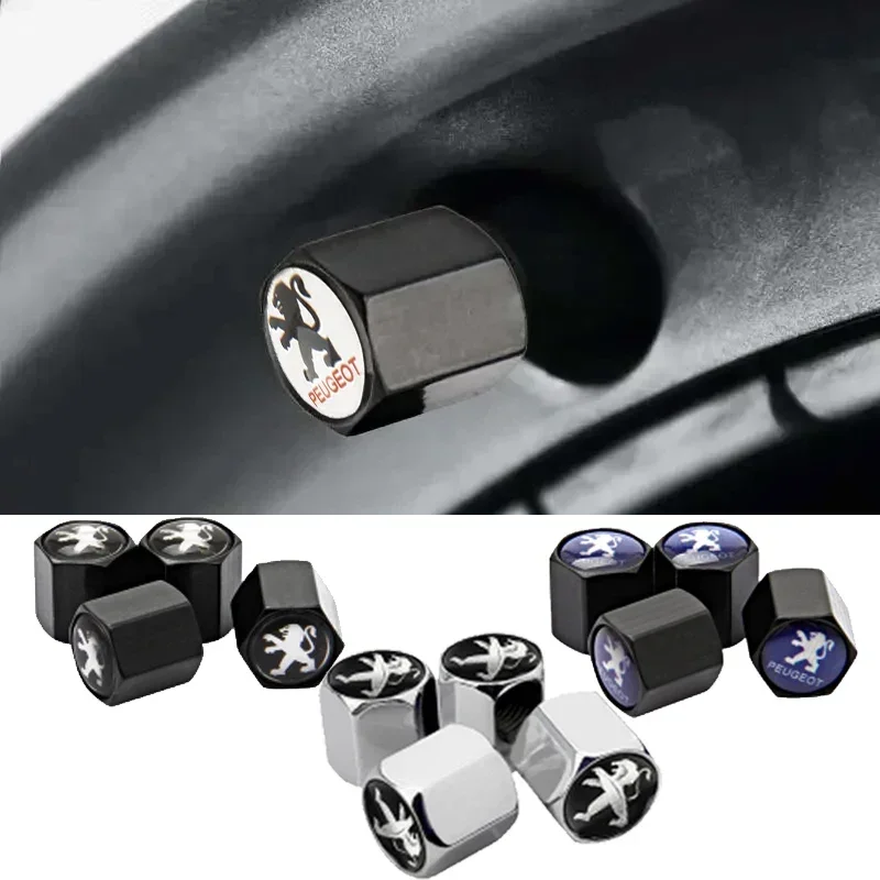 

4pcs Car Wheel Tires Valve Caps Tyre Dust Covers for Peugeot 308 5008 307 408 508 4008 406 407 206 208 3008 2008 207 301 306
