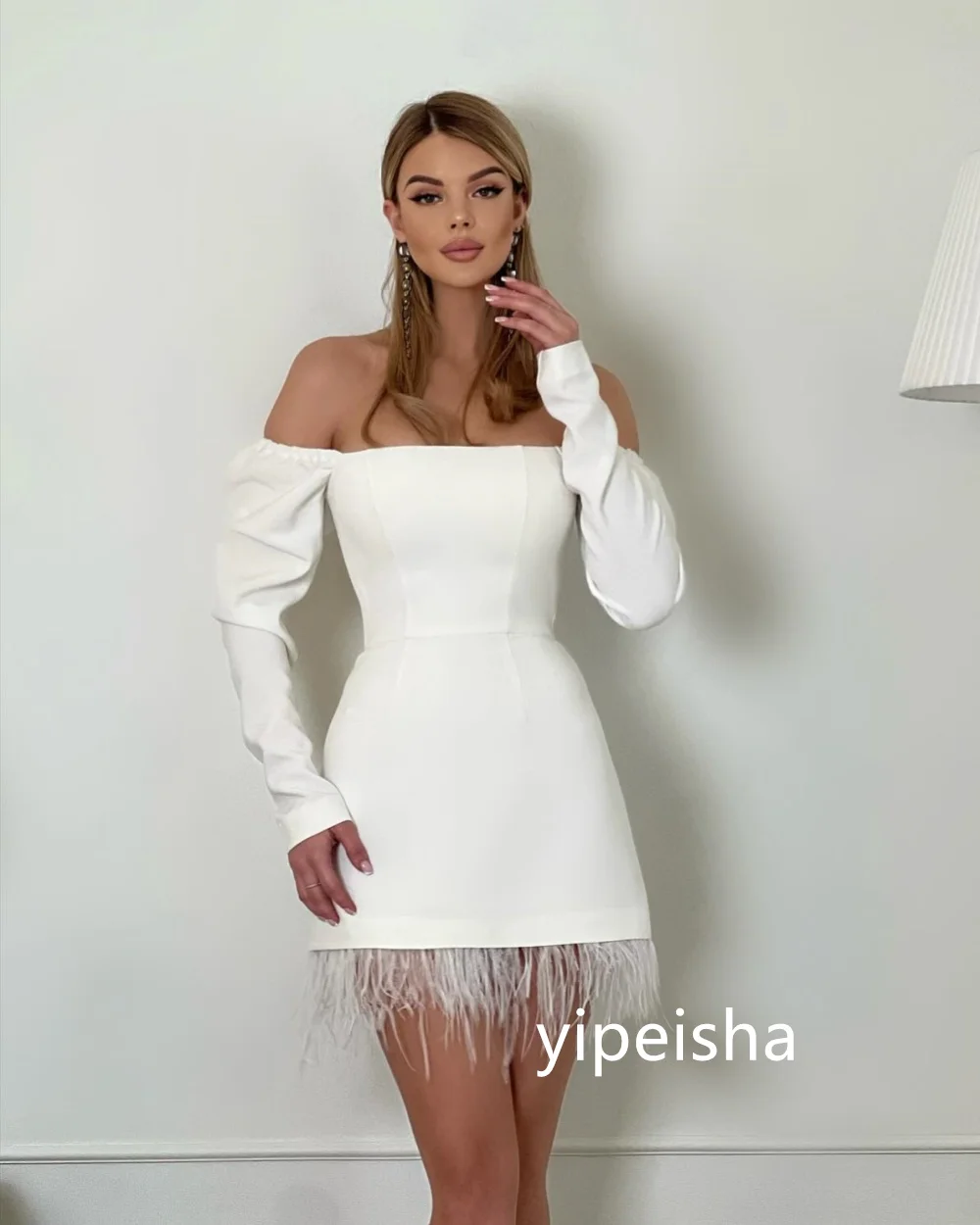 Formal Jersey Pleat A-line Off-the-shoulder Short Dresses Prom Dresses Casual Simple Retro Fashion Elegant Exquisite Classic