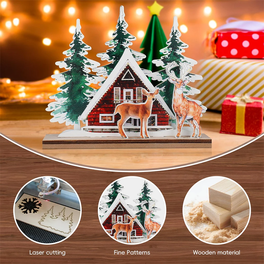 Multifunctional Wooden Christmas Ornaments Materials Unique Present Choice Reindeer