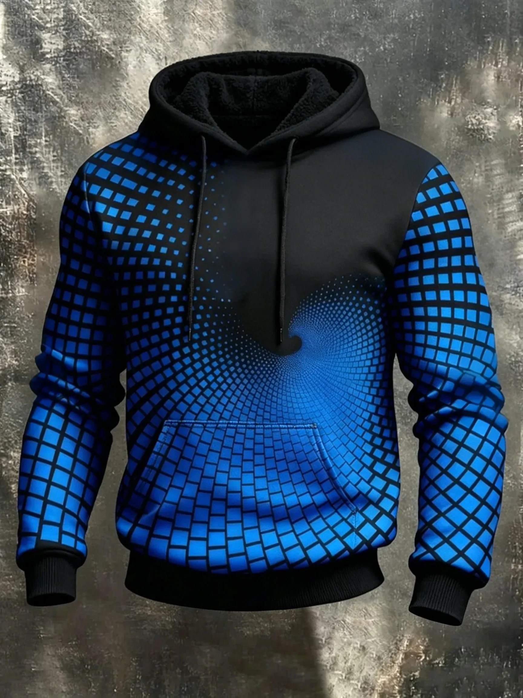 Geometric Hoodie Men Abstract Tie Dye 3D Printed Novelty Lightweight Long Sleeve Trendy Cool Stylish Casual Comfy Soft Vortex
