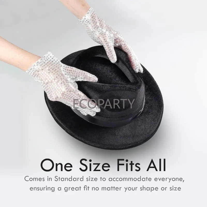 Accessoires de costumes Pop King Jackson, gants à paillettes M-J, chapeau Fedora noir et lunettes de soleil pour fête de cosplay d'Halloween sur le thème des années 80