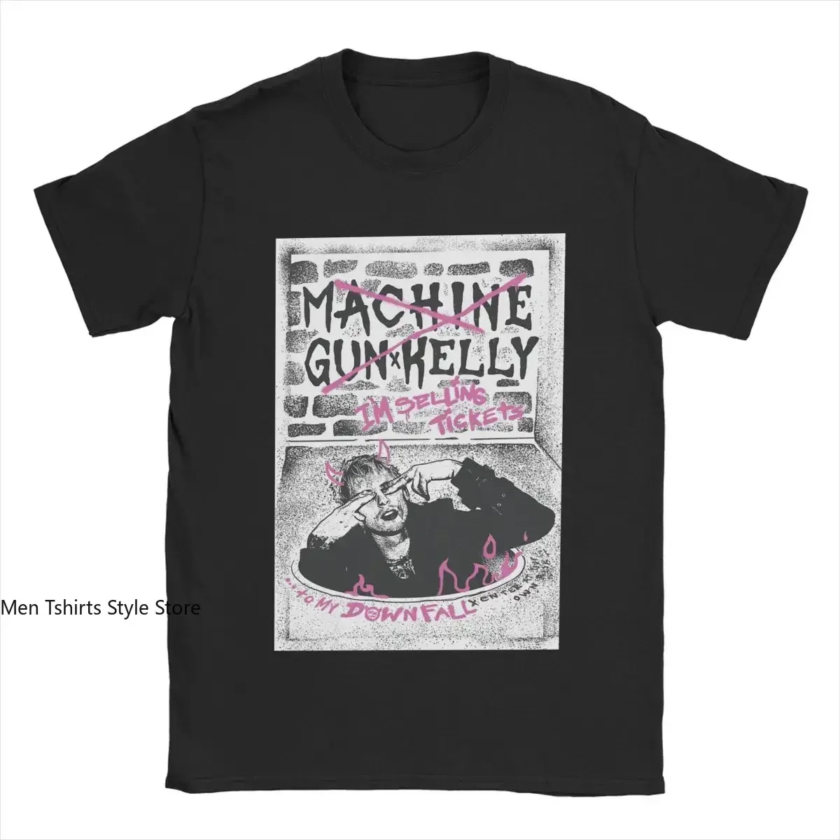 008 MGK Ticket Tour Concert Devil Machine Gun Kelly T-Shirts for Men Casual Cotton Tee Shirt Short Sleeve T Shirt 4XL 5XL Tops