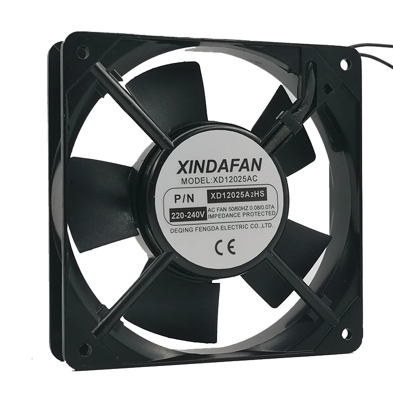 Xindafan XD12025A2HS 12cm 220V 12025 AC aluminiowa rama wentylator chłodzący