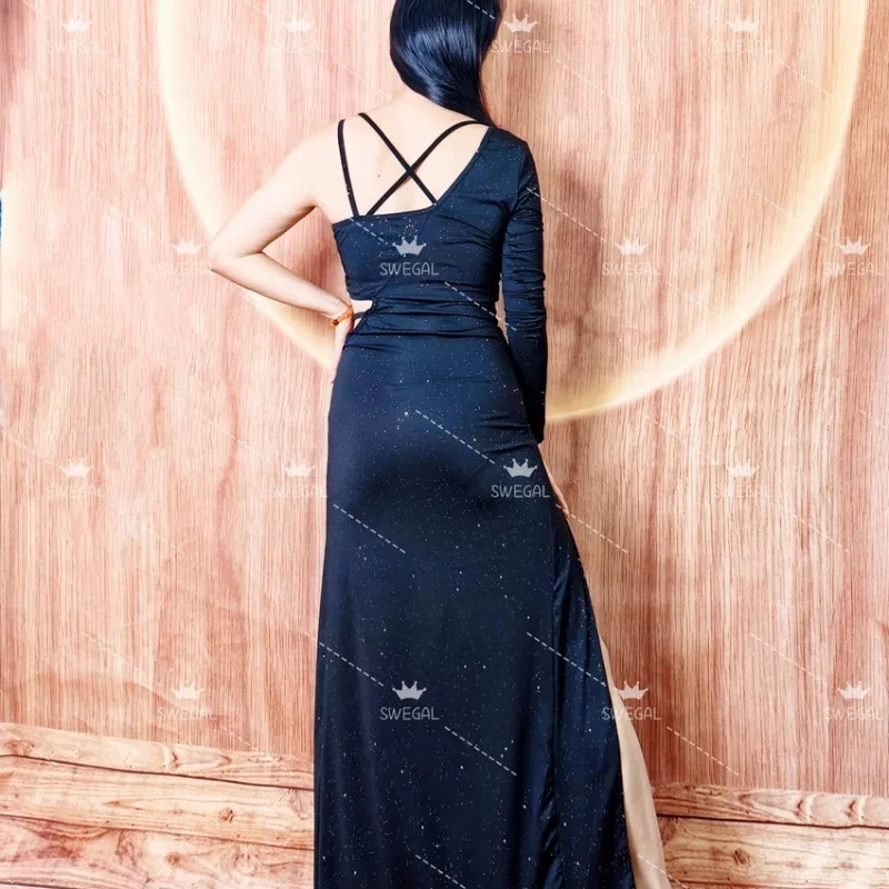 تخصيص Swegal فستان رقص البطن 2025 جديد مثير قبالة الكتف الخصر جانب واحد فستان ملابس رقص شرقية مثير المرأة