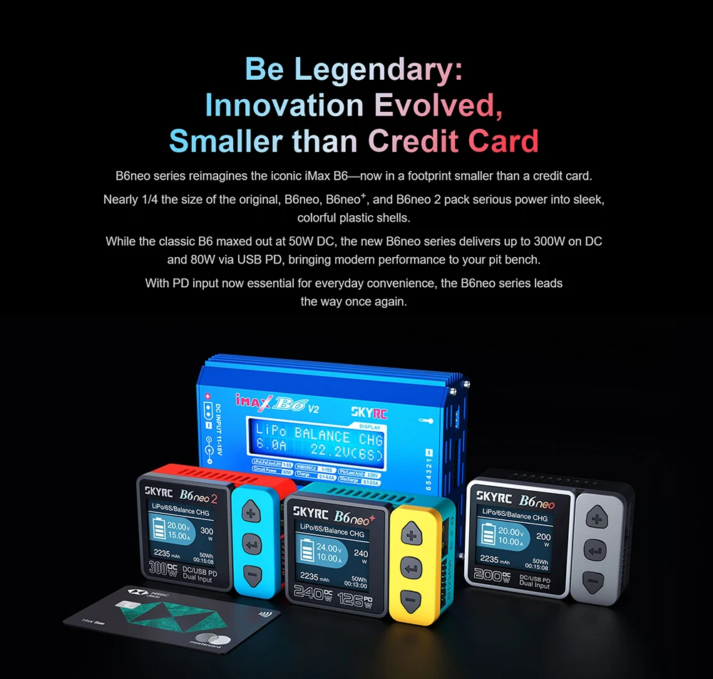 NEUES SKYRC B6neo 2 Smart Charger Multifunktions-Smart-Ladegerät DC 300 W PD 80 W LiPo/LiFe/Lilon/LiHV/NiMH/NiCd/Pb-Ladegerät – Detail 4