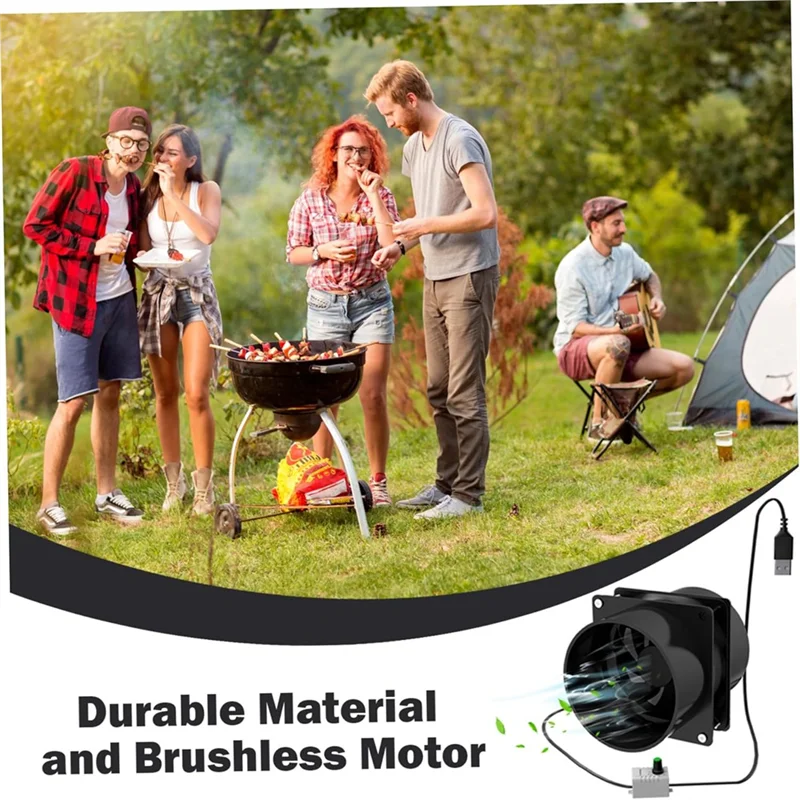 

BHTS-Portable Extractor Fan With 10Ft Duct Hose USB Adjustable DIY Fume Extractor Powerful 5V 2A Brushless Motor Exhaust Fan