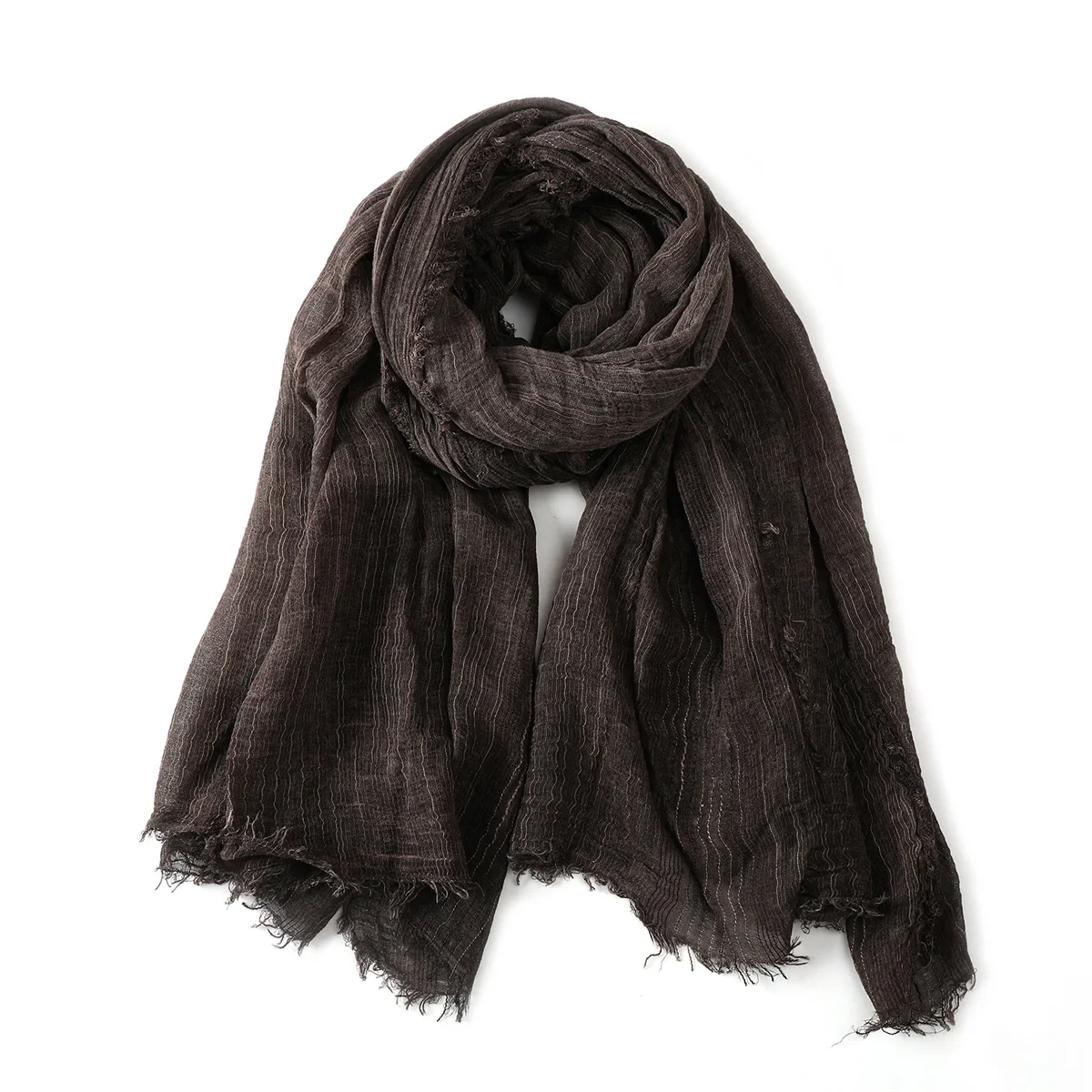 Herfst Winter Mode Mannen Sjaals Katoen Linnen Gestreepte mannen Warme Halsdoek Korte Kwastje Sjaal Mannelijke Accessoires Bufandas