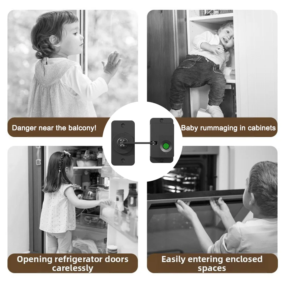 

Smart Fingerprint Lock for Child Protection Suitable for Door Window Drawer Cabinet Safety with Fast Type C Charging