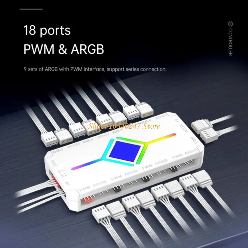 Q22A 1 à 9 ports 5V 3 broches adressable adaptateur ARGB 5V 3 broches contrôleur ventilateur refroidissement pour pour