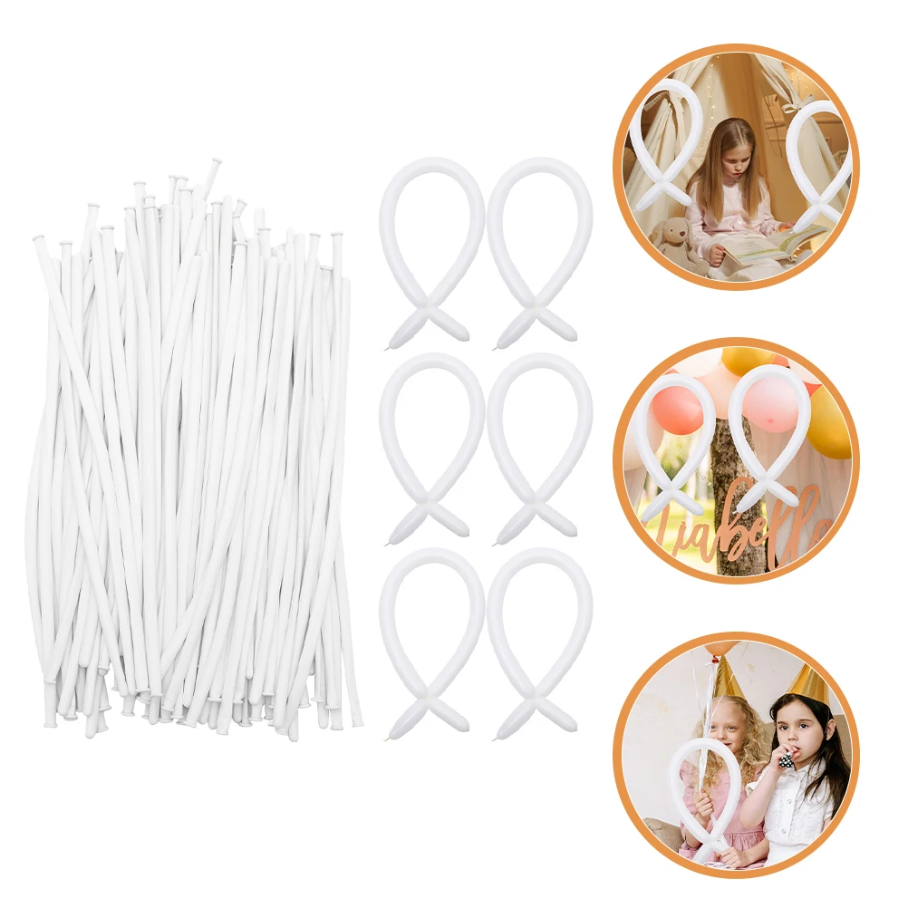 

200 Pcs White Balloon Transparent Latex Animal Flower Twisting Balloons Arch Kit Indoors Outdoors