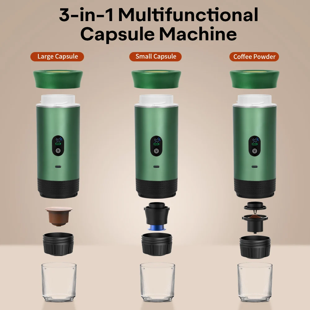 20 Bar Portable Espresso Machine Self Heating Electric Coffee Maker USB Rechargeable Handheld Espresso Maker for Camping Car