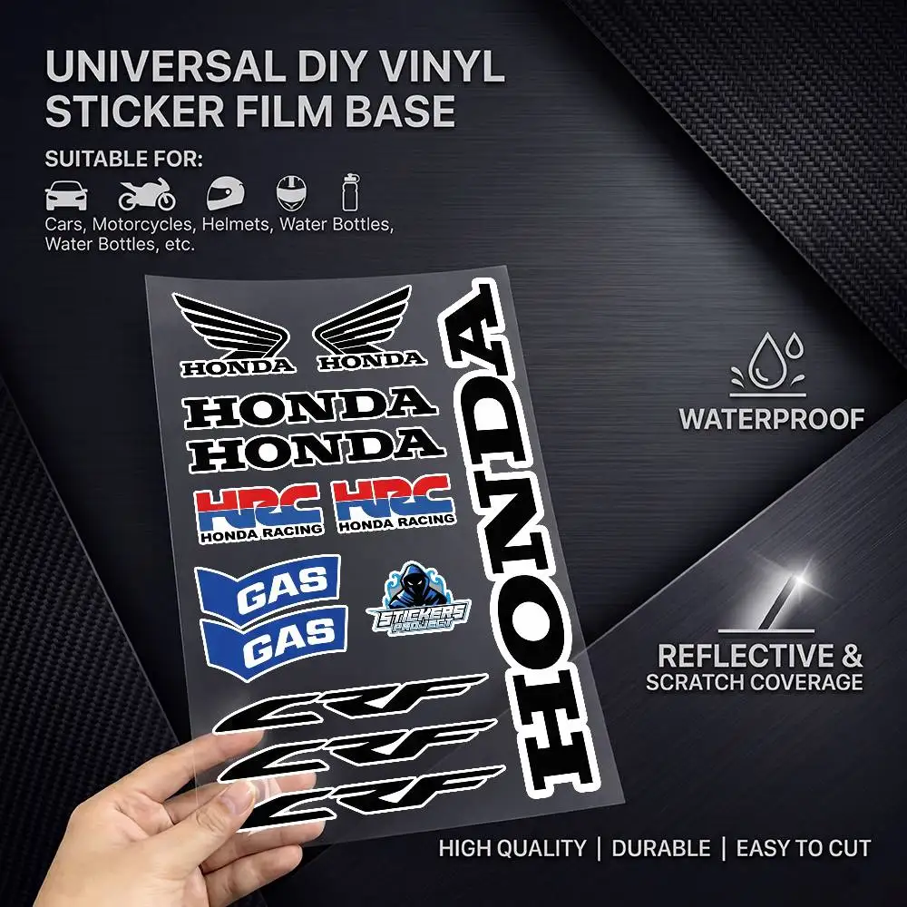 FOR HONDA Long Lasting Waterproof Reflective Sticker Scratch Conceal Fit Motorcycle Car Helmet Fridge Decals