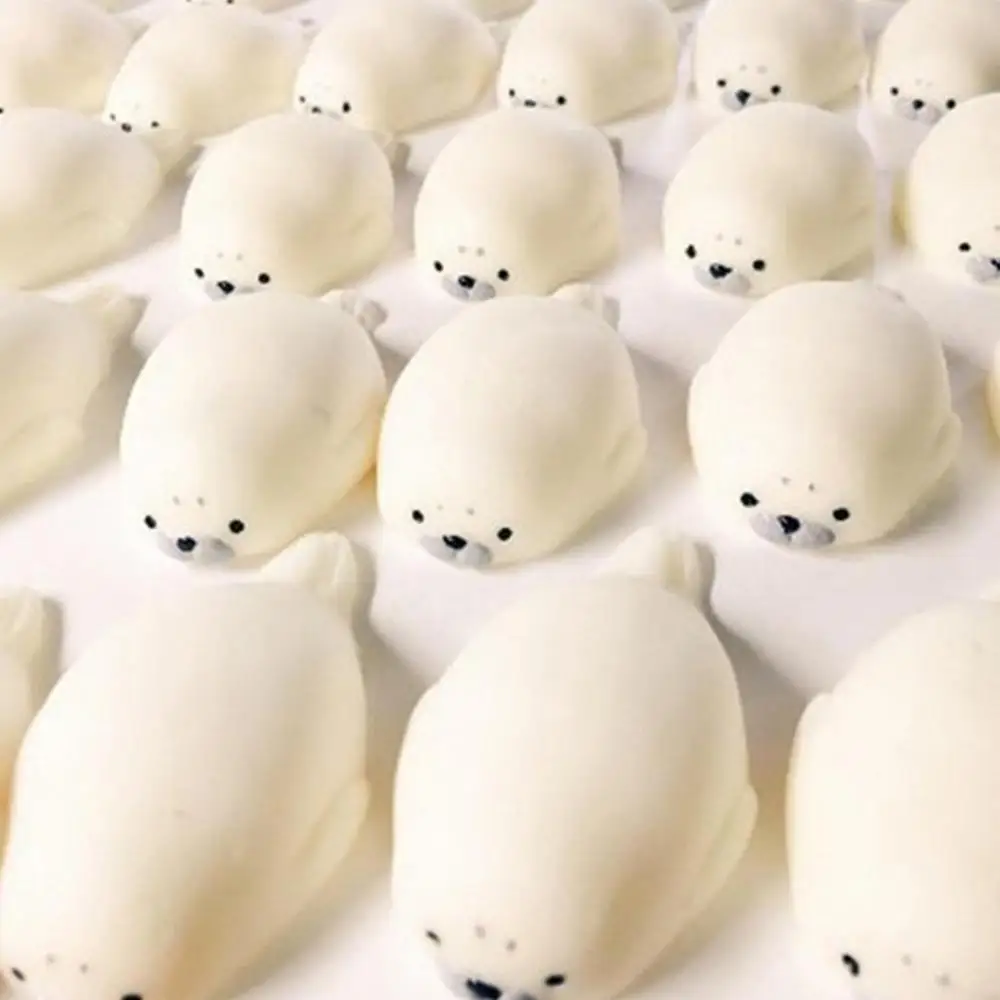 Cute Animal Squeeze Toy Soft White Seal Stress Relieve Squeeze Healing Toy Adult Kids Gift