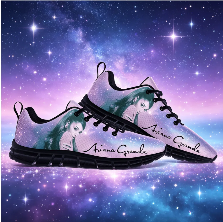 

Ariana Grande Retro Barefoot Casual Shoes Singer Portrait Graphic Soft Sole Flexible Unisex Footwear