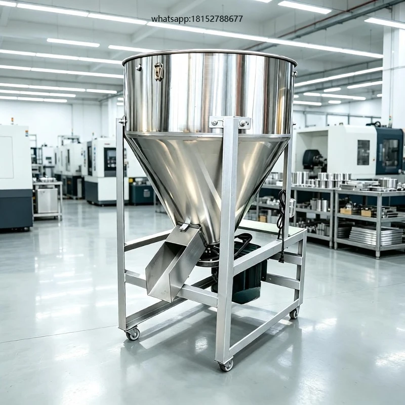 Electric Flat Stainless-Steel Blender for Homogeneous Animal Feed and Biomass Mixing with Copper