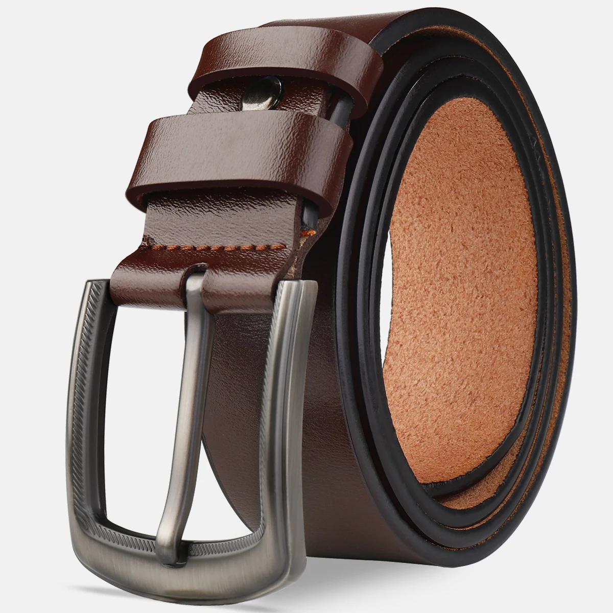 Cow Genuine Leather Luxury Strap Male Belts for Men New Large Plus Size100-130cm Vintage Pin Buckle Men Belt High Quality