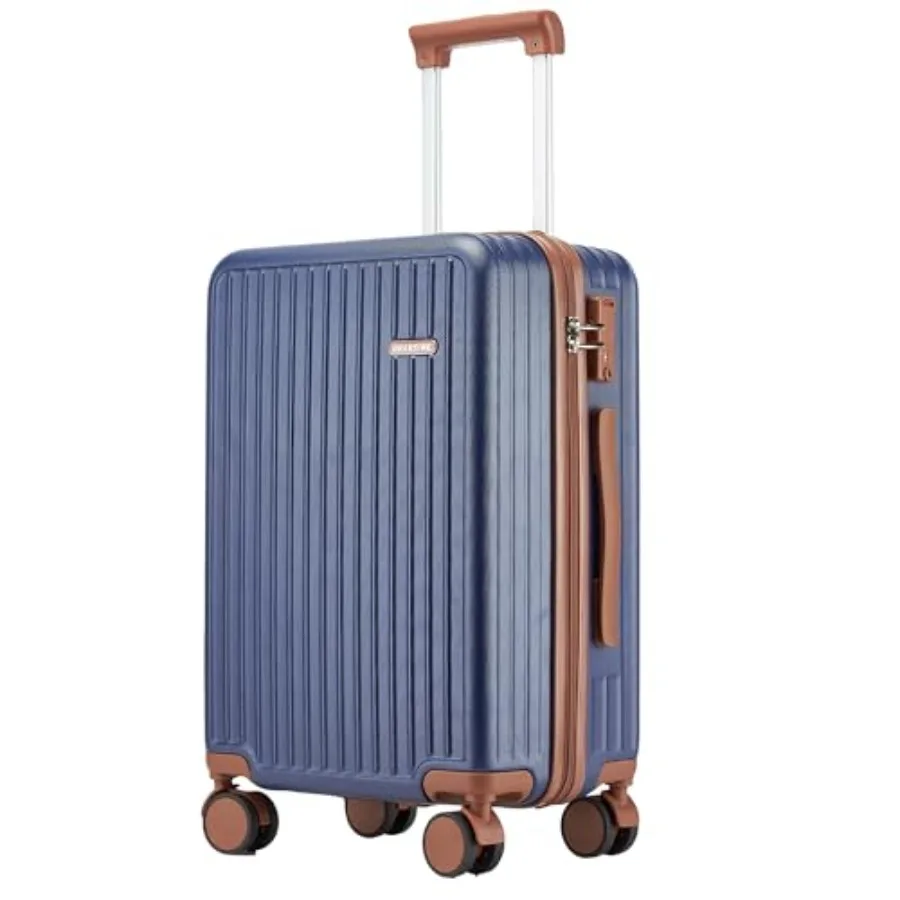 

Синий жесткий чемодан для ручной клади с колесами-спиннерами, одобренный авиакомпаниями, легкий дорожный чемодан с замком TSA, маленький жесткий корпус