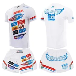 Spodenki Muay Thai BJJ MMA Rashguard zestaw bokserski trening T Shirt Kickboxing walka spodenki białe czarne sztuki walki odzież