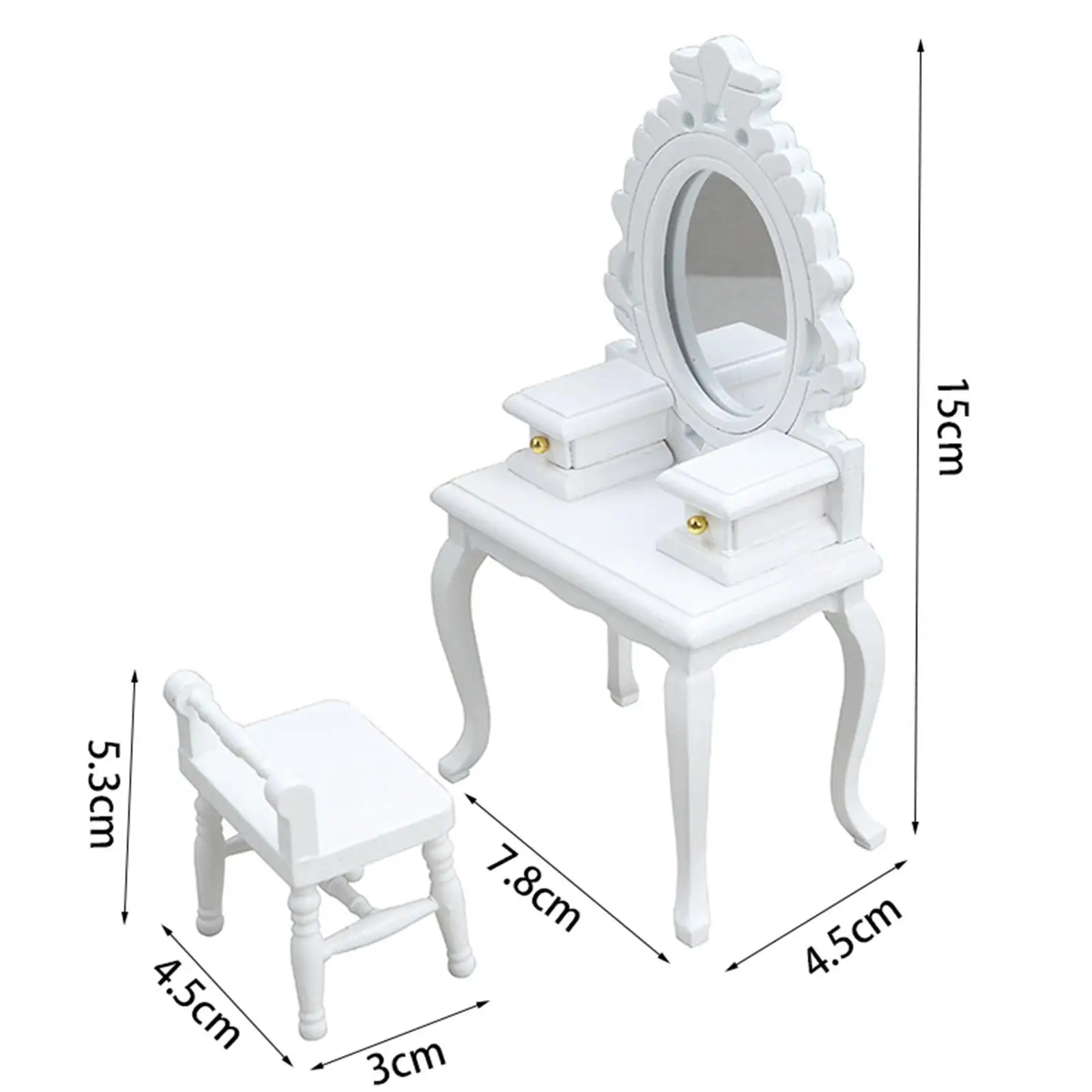 Jifengmusical-Ensemble de tabourets miniatures en spanTable, maison de courses, 1/12