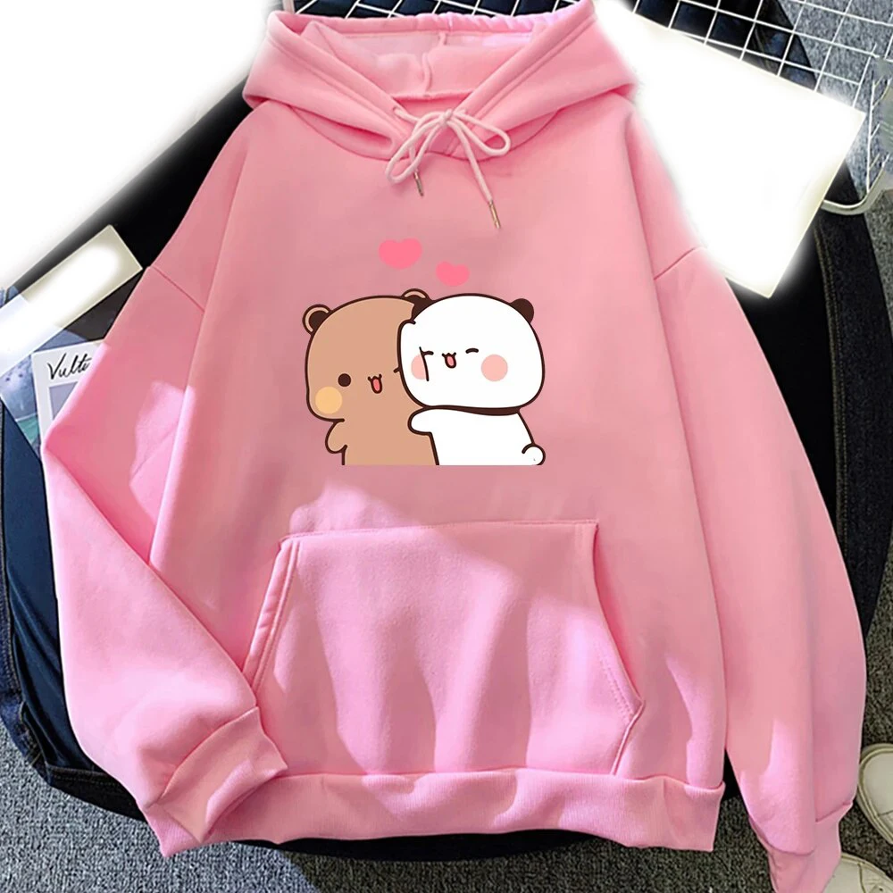 Kawaii Cartoon Bubu Dudu Męska bluza z kapturem Moda męska i damska Prosty sweter z długim rękawem Trend uliczny Y2k Duża bluza