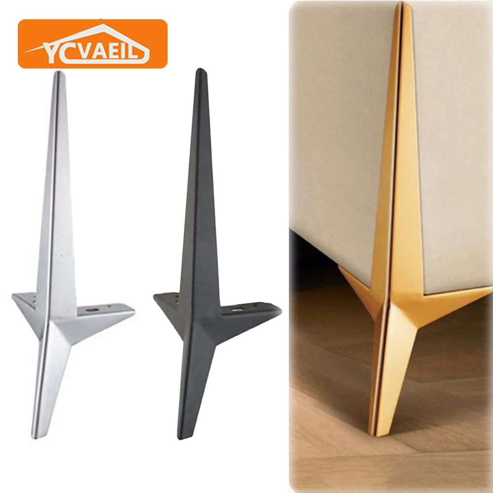 1/2pcs Furniture Legs Metal for Sofa Feet Gold Lengthen TV Dressers Coffee Table Leg Bathroom Cabinet Chairs Feet Height 13/15cm