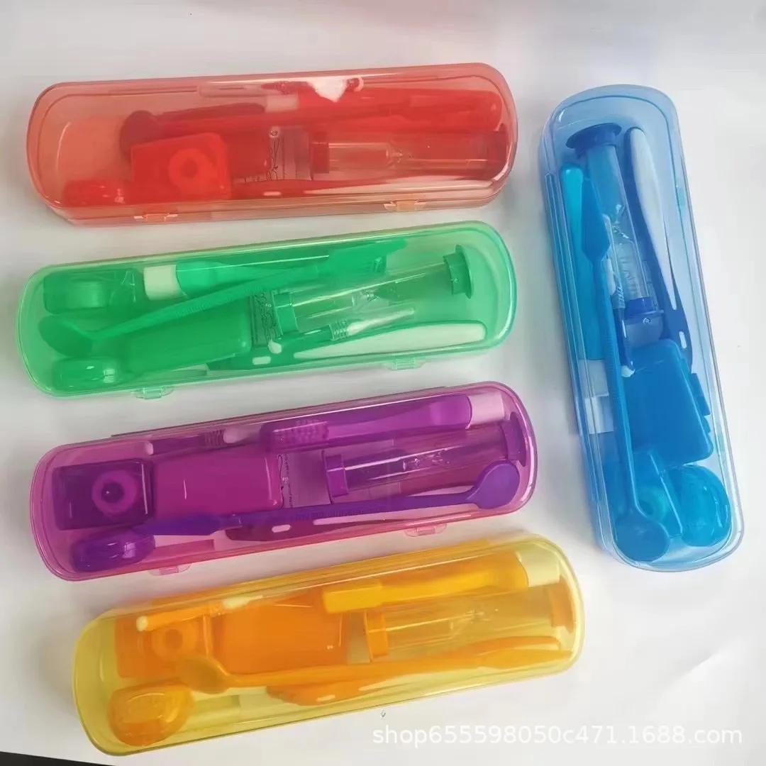 

5 x 8 шт./компл. набор для ухода за полостью рта, брекеты, зубная щетка, складное стоматологическое зеркало, межзубная щетка и многое другое с футляром для переноски