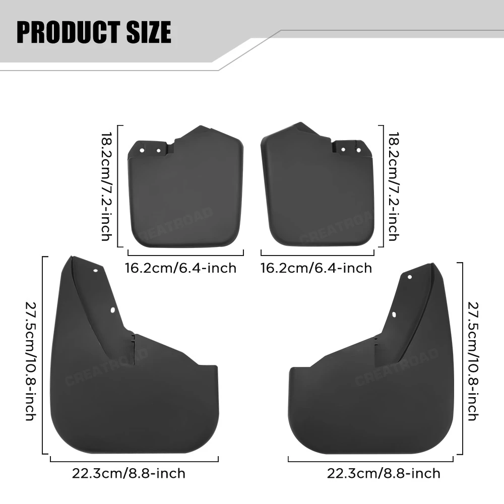 Custom Fit 4PCS Mud Flaps for Ford Transit Tourneo Custom 2012-2023 No Drilling Splash Guards Mudguards Car Fender Accessories