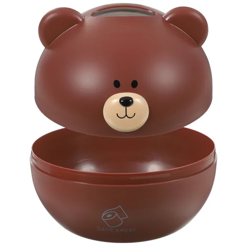 창의적인 귀여운 동물 책상 장식 티슈 보관함, Rb556-1 곰 (다크 브라운) 만화 거치대 냅킨 케이스, 젖은 닦기 디펜서 