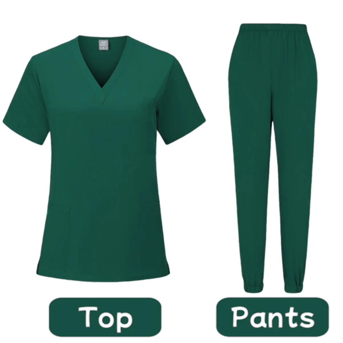 Conjunto de Joggers de Manga Curta das mulheres, Uniformes Médicos Scrubs, Hospital Enfermmera Acessórios, Uniformes Hospitalares