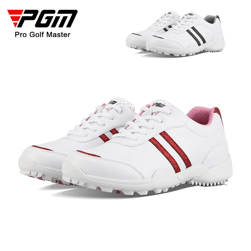 

PGM Women Golf Shoes Fixed Anti Slip Spike Waterproof Breathable Quick Lacing Casual Sneakers Sports Lady's Buckle Golf Shoes