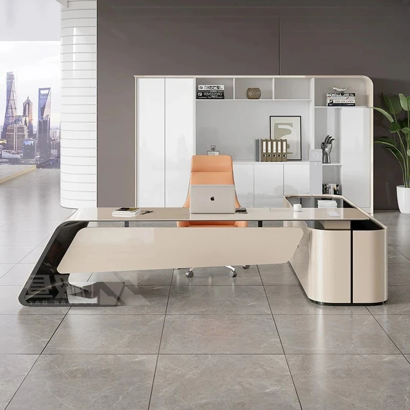 Modern Luxury Office Table Organizer Storage Drawers Executive Computer Desks Office Aesthetics Mesa Ordenador Home Furniture