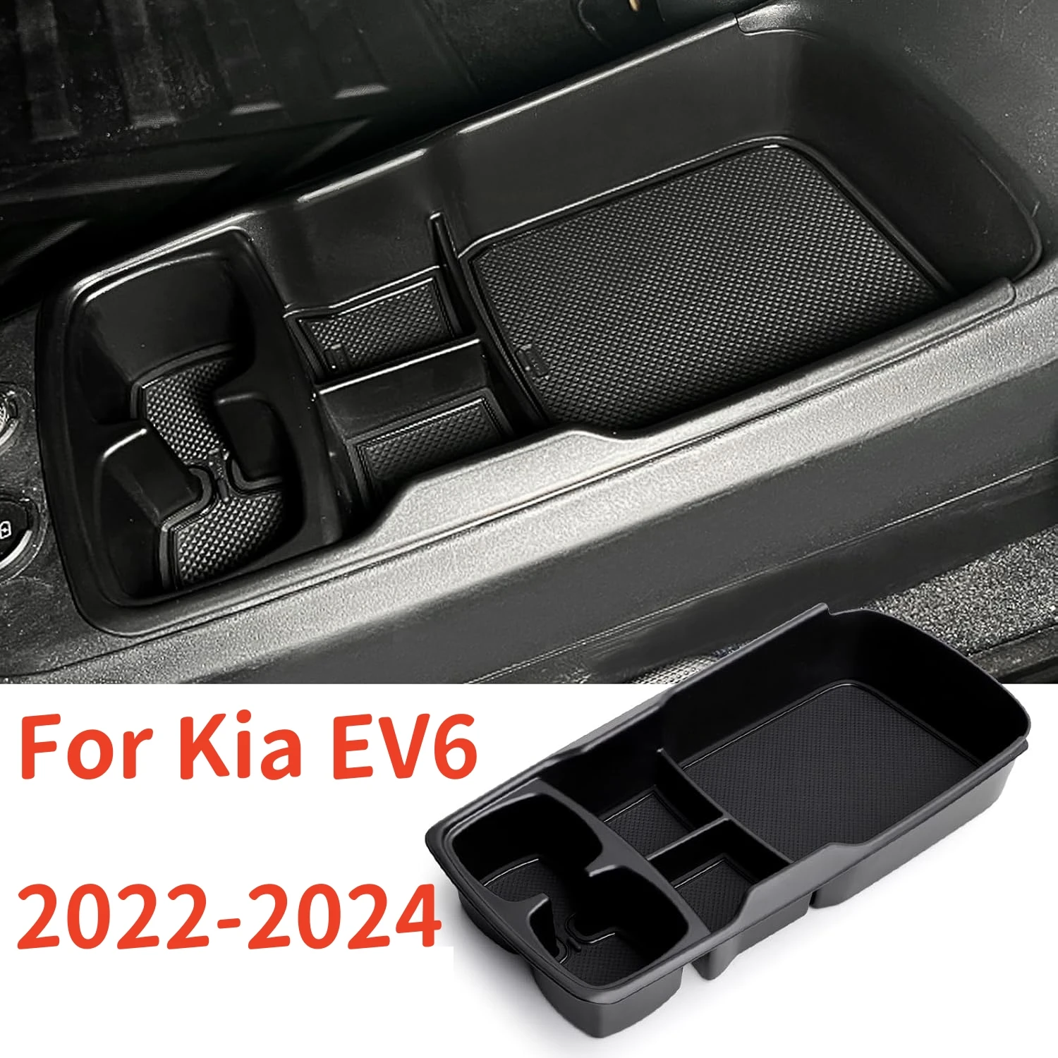 

Center Console Organizer Tray Compatible with Kia EV6 2022 2023 2024, Lower Armrest Insert Storage Box Interior Accessories