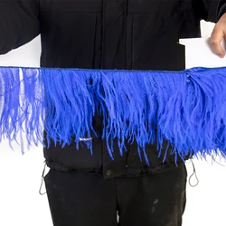 Wholesale Royal Blue Ostrich Feather Trim 10-22cm Long Plumas Fringe for Wedding Party Dress Decorative Clothes Sewing Accessory