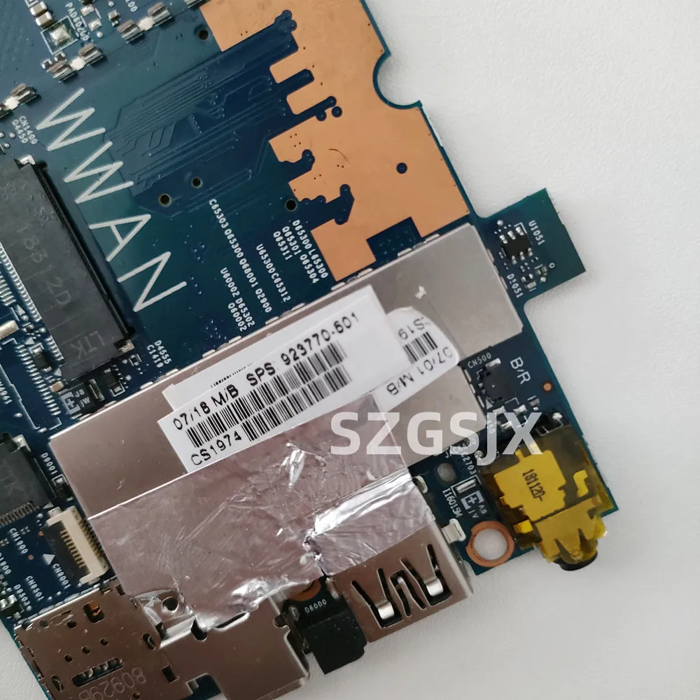 923770-601 923770-001 para hp x2 1012 g2 computador portátil placa-mãe com sr340 I5-7300U cpu ram 8gb 100% totalmente testado