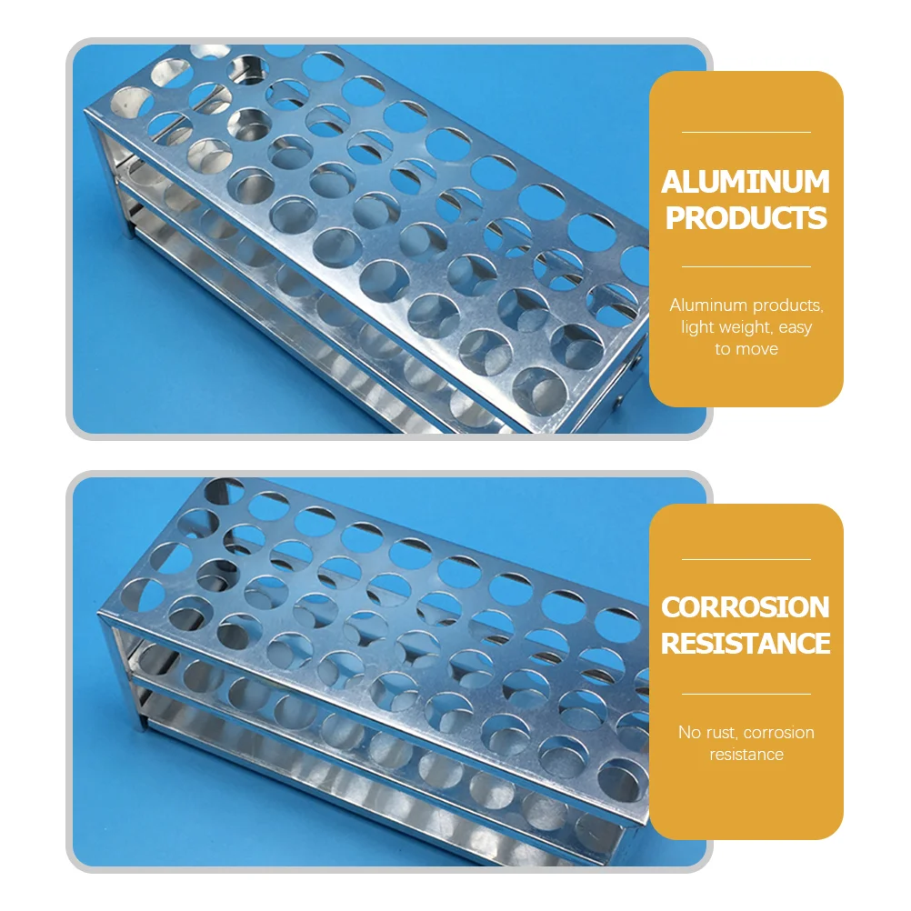 Aluminum Test Tube Rack 40-Hole Test Tube Storage Rack Test Tube Stand for Labs