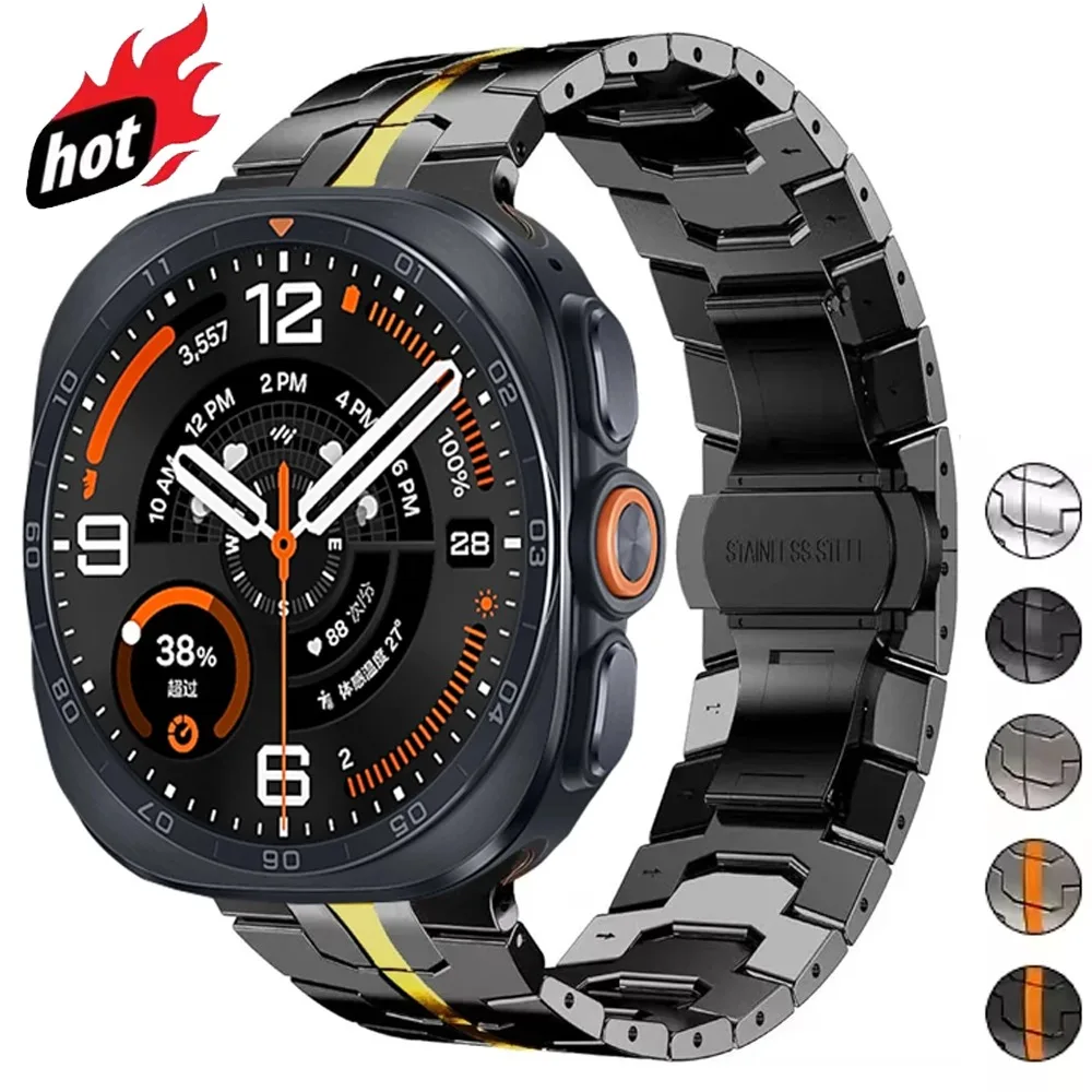 Stainless Steel Strap for Samsung Galaxy Watch Ultra 2 1 47mm Luxury No Gap Metal Watchabnd Galaxy Watch Ultra 2025 Accessories