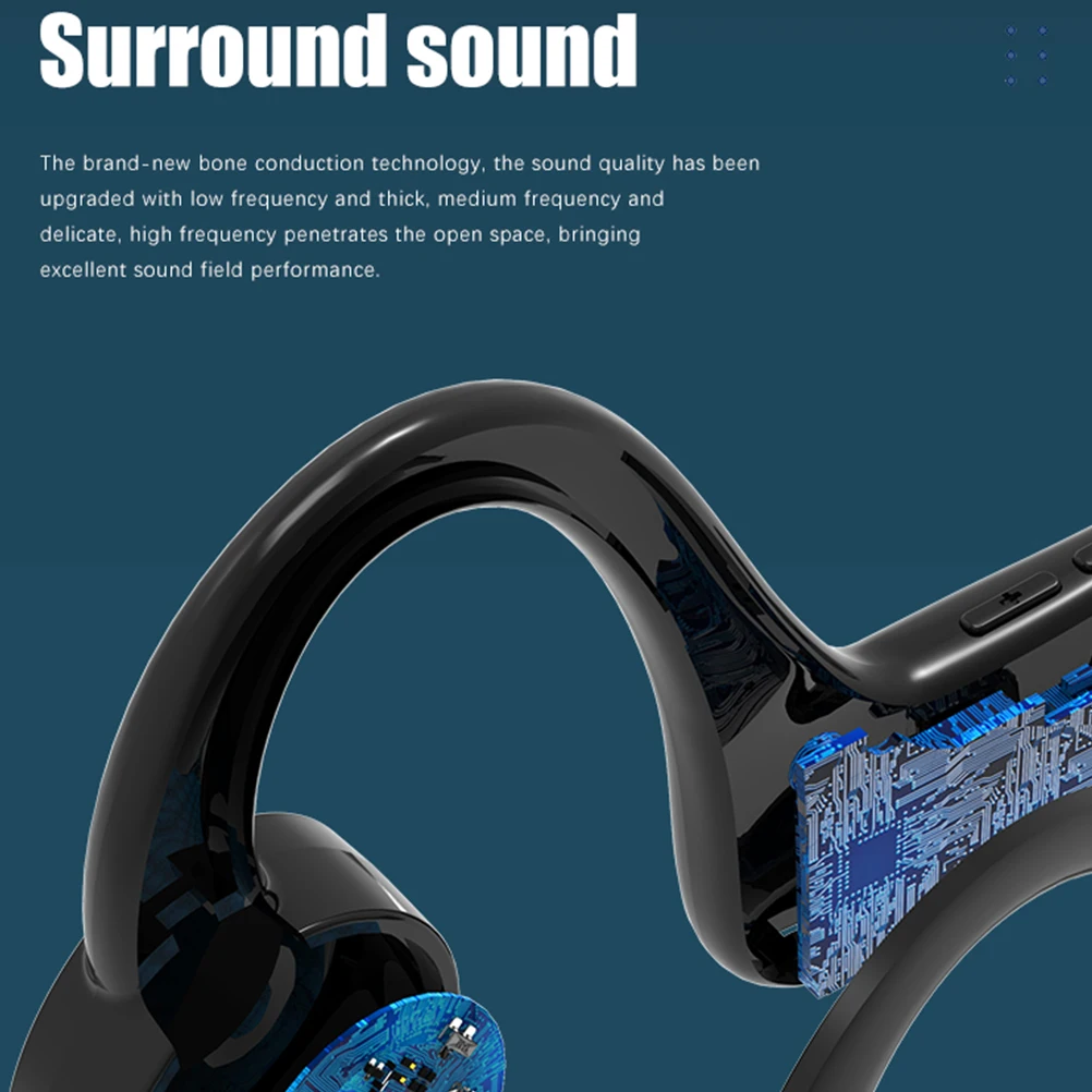 

Bone Conduction Headphones Wireless Stereo Mini Plug Titanium Alloy Noise Reduction 5 1 Long Life