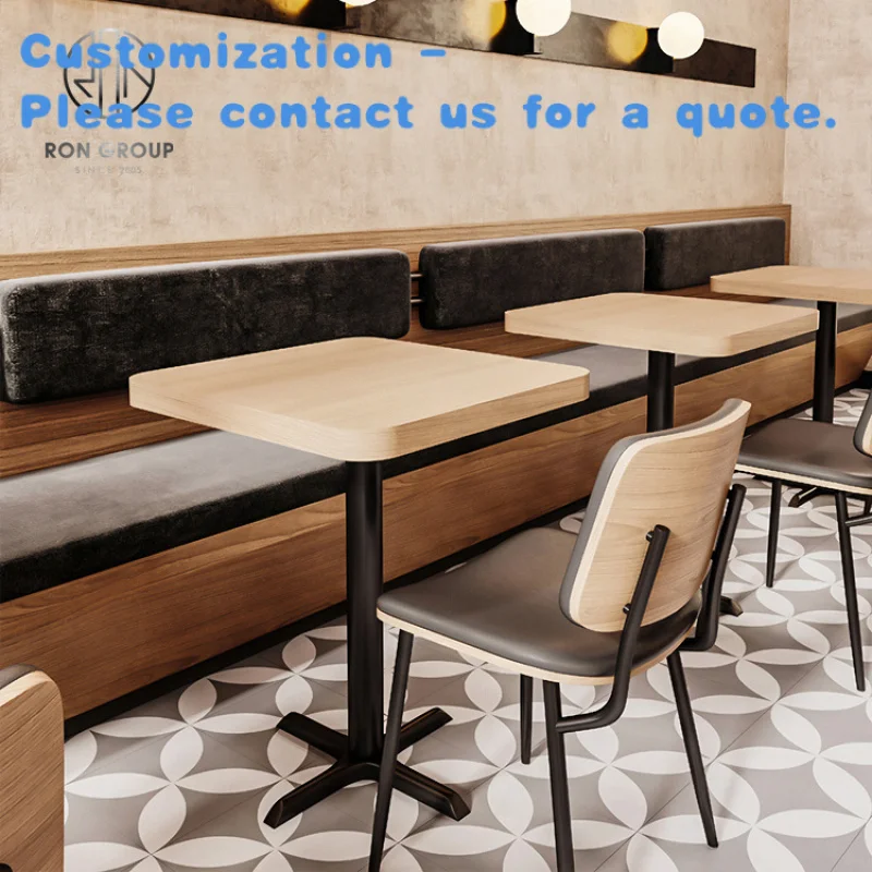 custom.Coffee Shop Fast Food square Cafe Commercial Wood Leather Restaurant Sofa Furniture Booth Seating Table and Chair S