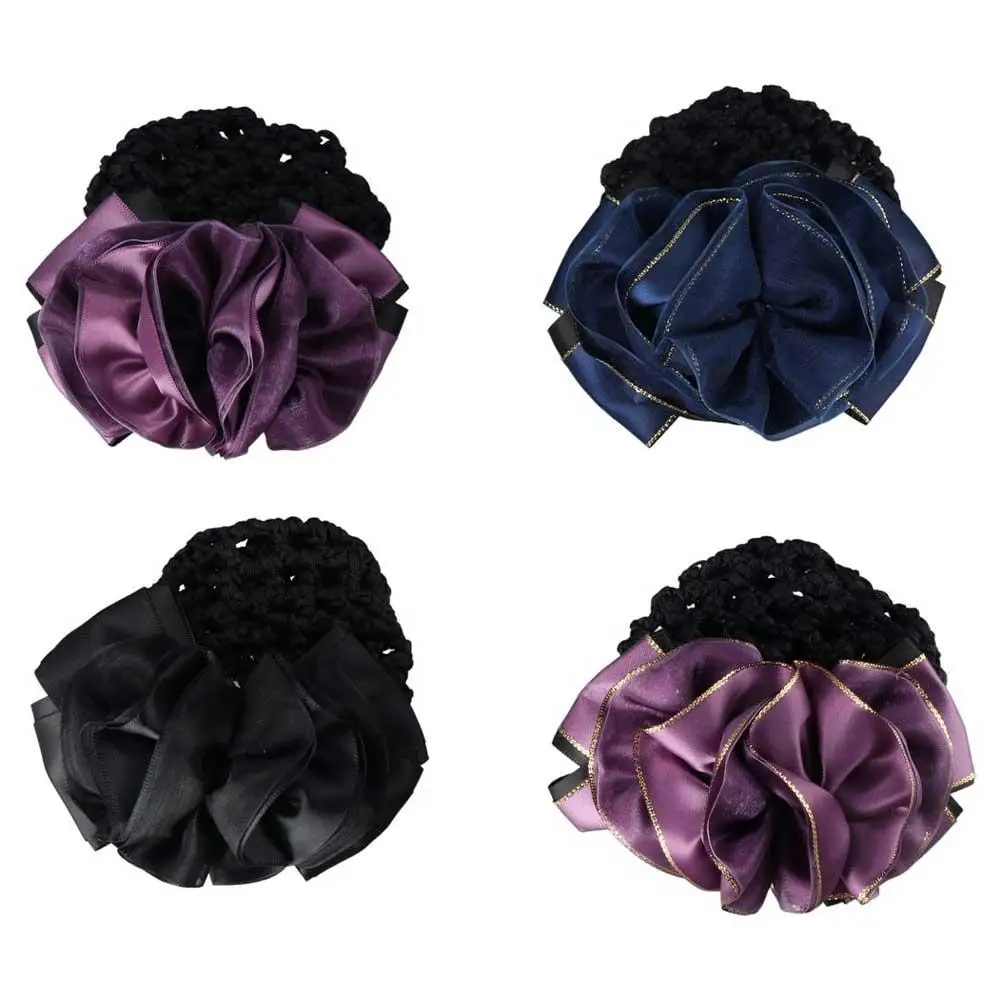 

Hair Accessories Vintage Hair Clip Nurse Hotel For Girls Ponytail Clip Korean Bun Snood Floral Spring Clip Hairgrips Cover Net