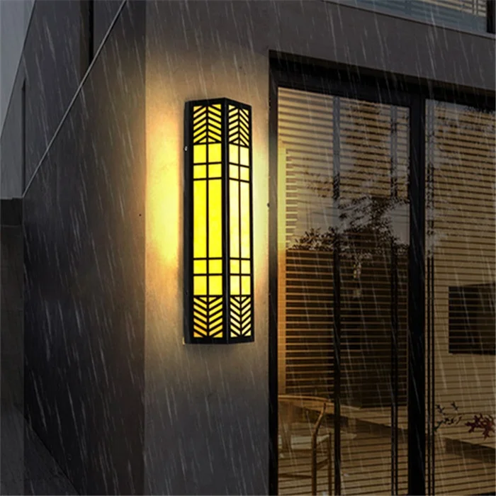 Outdoor waterproof  marble Chinese square courtyard corridor and scape community hotel  wall lamp