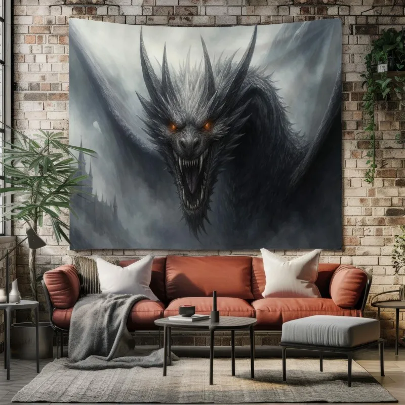 VIKAMA Wolves Moonlight Tapestry Wall Hanging Forest Waterfall Night Sky Full Moon Nature Aesthetic Wall Art Bedroom Dorm Decor