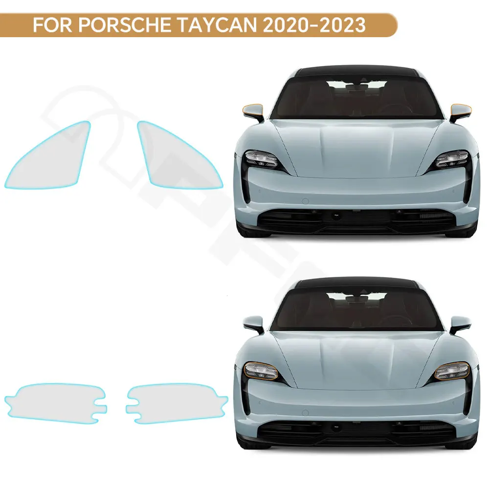 

Защитная пленка из ТПУ для фар и зеркал заднего вида Porsche Taycan 2020-2023, прозрачная, невидимая, предварительно вырезанная, устойчивая к царапинам, PPF-пленка