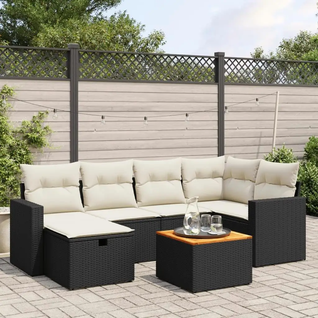 

Luxury Outdoor Sofa Set Black Modern Patio Furniture Comfortable Cushions Stylish Design for Garden Balcony Poolside Use