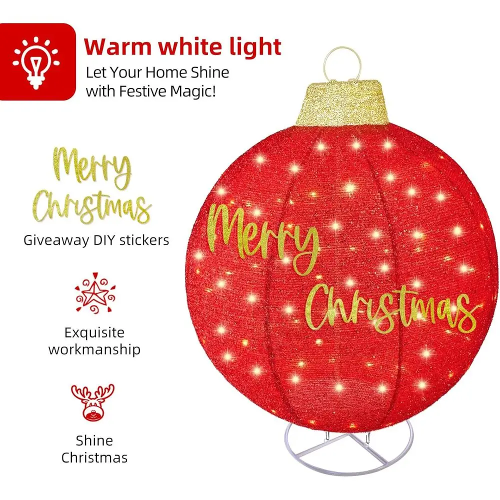 مجموعة زينة عيد الميلاد الخارجية المضيئة مع 290 مصباح LED، 8 أوضاع، لديكور الفناء - أحمر/أخضر/ذهبي #5