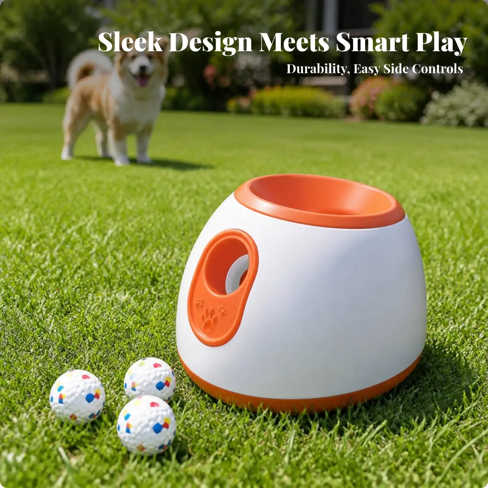 Pet Automatic Ball Launcher for Fetch Play with Pokeball Cup and 3 Distance Options 10 20