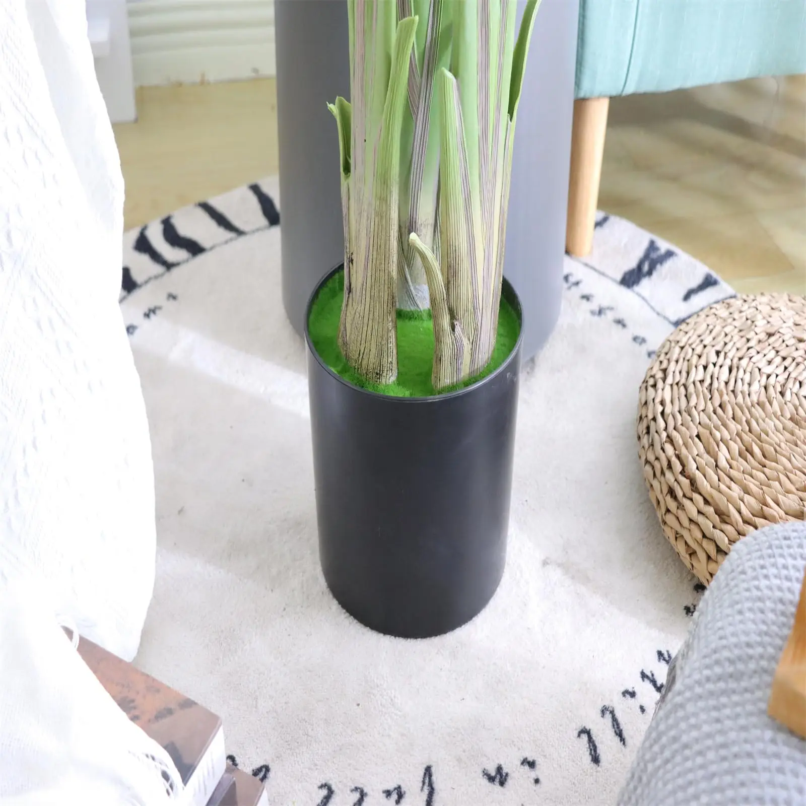 نباتات صناعية على شكل طائر الجنة، شجرة أوراق الموز الصناعية بطول 5 أقدام مع 9 أوراق، نباتات صناعية حديثة للديكور في وعاء للمكتب المنزلي