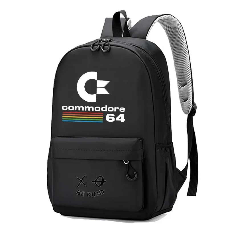 Commodore 64 프린트 배낭 여아 및 남아 학교 가방, 대용량 방수 노트북 학교 가방, 여행 가방