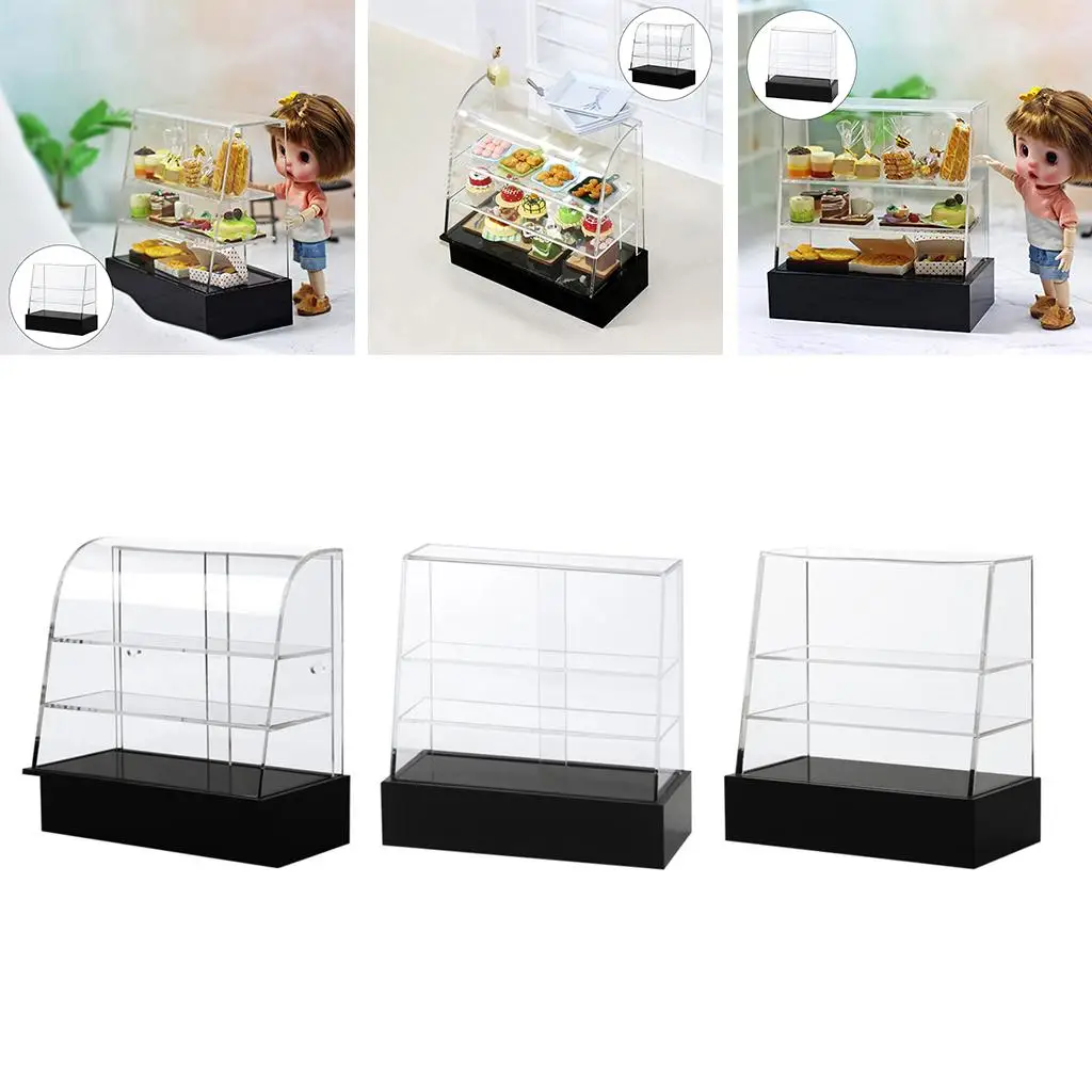1:6 1:12 casa de bonecas em miniatura comida pastelaria bolo loja armário cozinha móveis decoração do armário